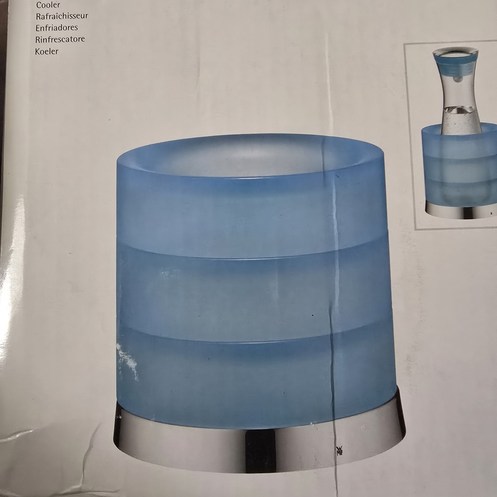 Wine Bottle Cooler Blue Silver